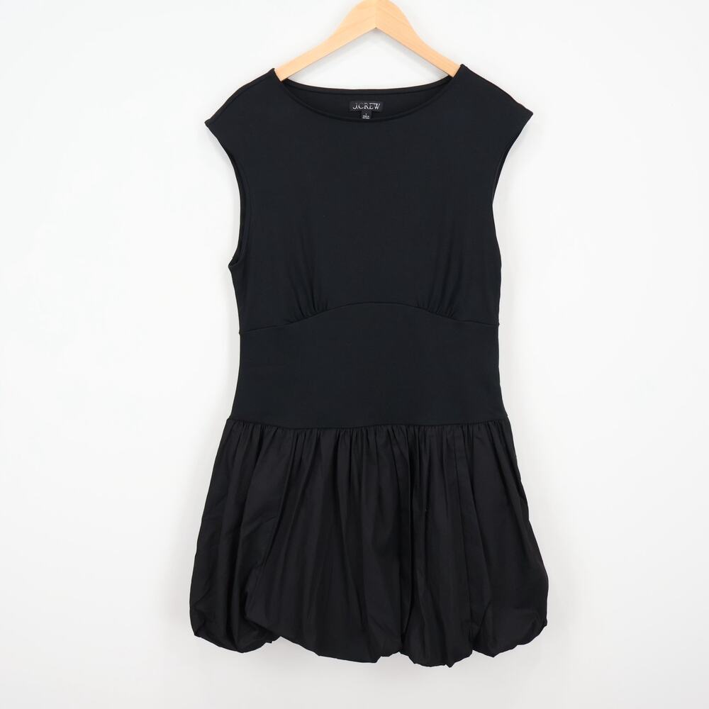 J.Crew Bubble Hem Mixy Mini Dress Black Size Large NWOT - Picture 2 of 8